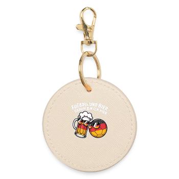 Football and Beer – Germany Fan Saying - Round Keyring - oyster - Front