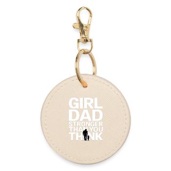 Girl Dad Shirt – Vater einer Tochter Spruch - Runder Schlüsselanhänger - Auster - Vorne