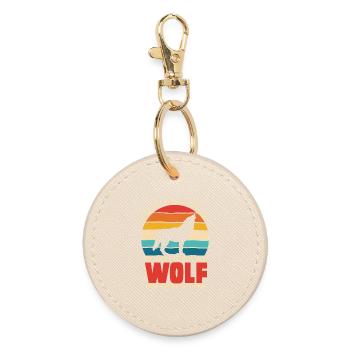Wolfsruf: Sei Immer Du Selbst - Runder Schlüsselanhänger - Auster - Vorne