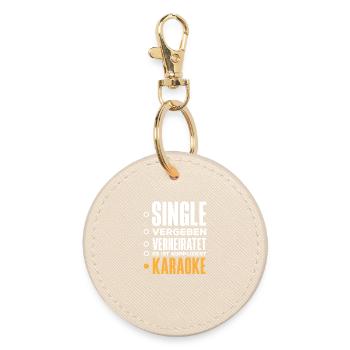 Single Vergeben Karaoke Lustiges Karaoke Singen - Runder Schlüsselanhänger - Auster - Vorne