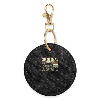 Anniversaire 33 ans | Originale Décembre 1992 - Porte-clés rond - noir - Devant