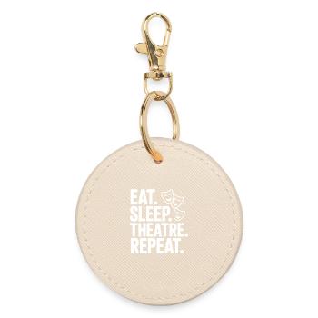 Manger, dormir, théâtre, répéter - Porte-clés rond - huître - Devant