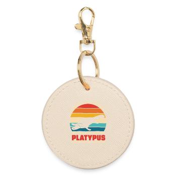 Platypus Motif Selfhood - Round Keyring - oyster - Front
