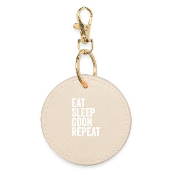 Eat, Sleep, Goon, Repeat, Gooning - Round Keyring - oyster - Front