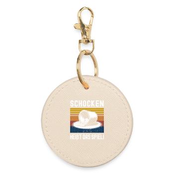 Schocken is the name of the game! Dice Puzzle Jule - Round Keyring - oyster - Front