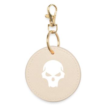 Schattenskull Silhouette - Runder Schlüsselanhänger - Auster - Vorne
