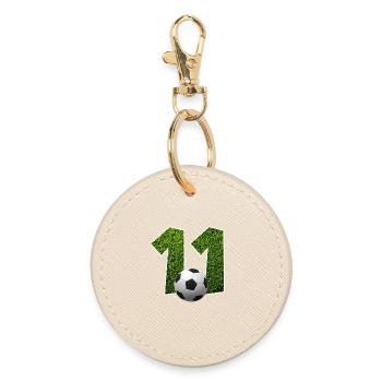 NO. 11 NUMBER 11 FOOTBALL 11TH BIRTHDAY - Round Keyring - oyster - Front