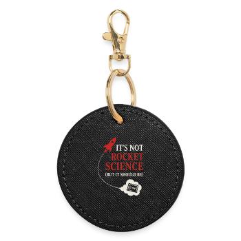 Spacecore Cosmic Humor Galaxy Universe Quote - Round Keyring - black - Front