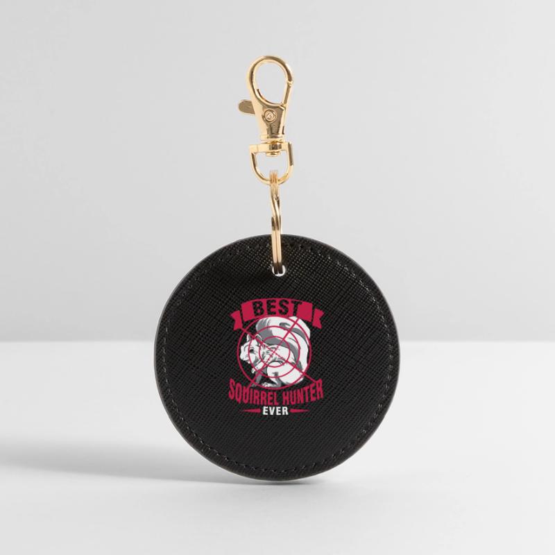 Squirrel Hunter Tree Rat Round Keyring