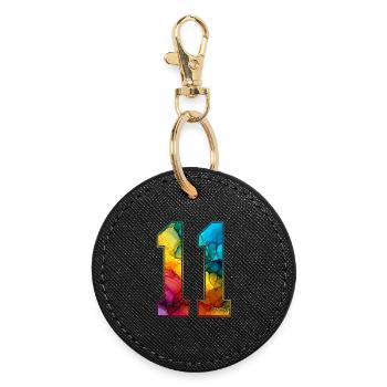 NO. 11 NUMBER 11 COLLEGE 11TH BIRTHDAY - Round Keyring - black - Front