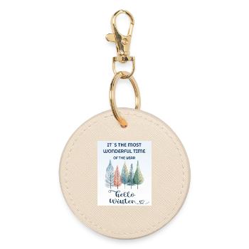 It’s the Most Wonderful Time of the Year – Winter - Runder Schlüsselanhänger - Auster - Vorne