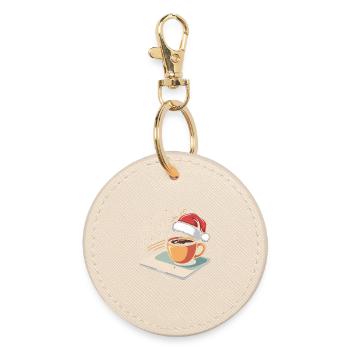 Weihnachtsbüro Humor - Runder Schlüsselanhänger - Auster - Vorne