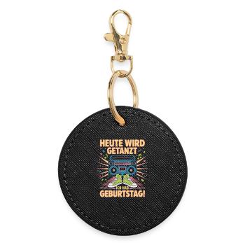 Birthday Beat Boombox Funk - Round Keyring - black - Front