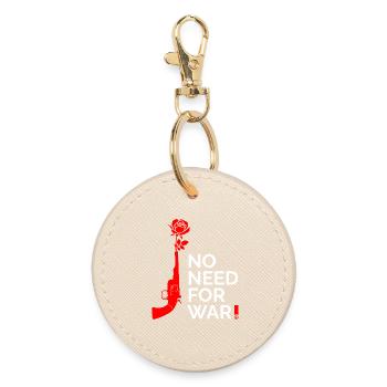 no war - Round Keyring - oyster - Front