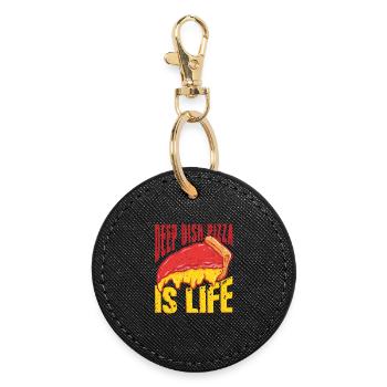 Deep Dish Pizza Is Life Chicargo - Round Keyring - black - Front