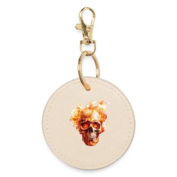 Totenkopf Flammen - Runder Schlüsselanhänger - Auster - Vorne