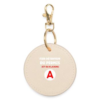 Driver's license humor - Round Keyring - oyster - Front