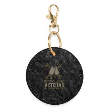 Army Veteran National Guard Veteran in - Round Keyring - black - Front