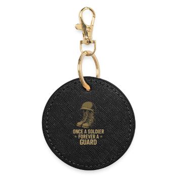 Army Veteran National Guard Veteran in - Round Keyring - black - Front