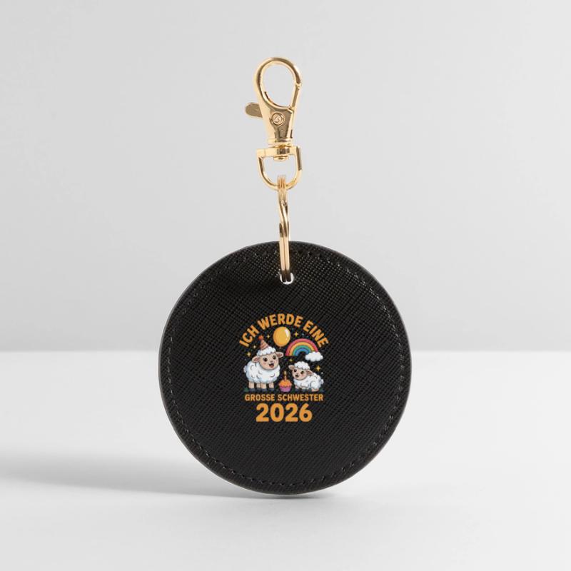 Ich werde eine grosse Schwester 2026 Schaf Lamm Runder Schlüsselanhänger