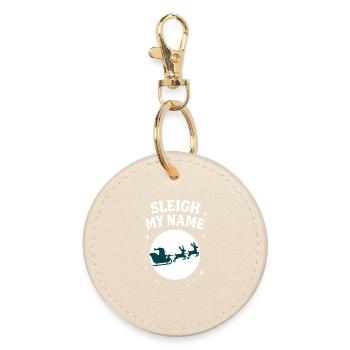 Traîneau Mon Nom Père Noël Humour - Porte-clés rond - huître - Devant