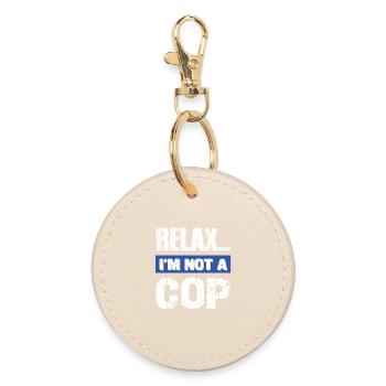 Relax I'm Not a Cop - Round Keyring - oyster - Front