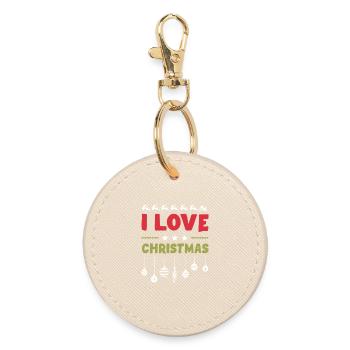 I love Christmas - Round Keyring - oyster - Front