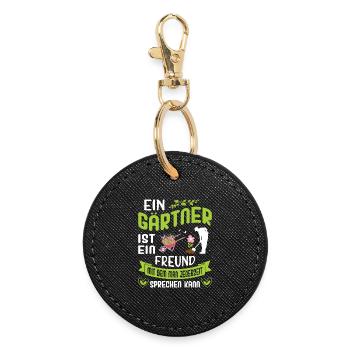 Garden Gardener Gardening Gardening Gardening Gardening - Round Keyring - black - Front