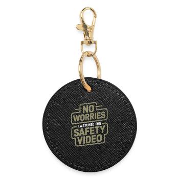 Pas de soucis Sécurité Vidéo Mème - Porte-clés rond - noir - Devant