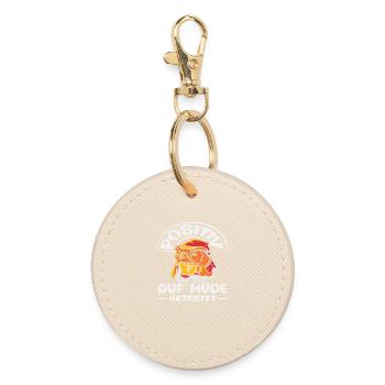 Tested Positive for Tired Owl Humor - Round Keyring - oyster - Front