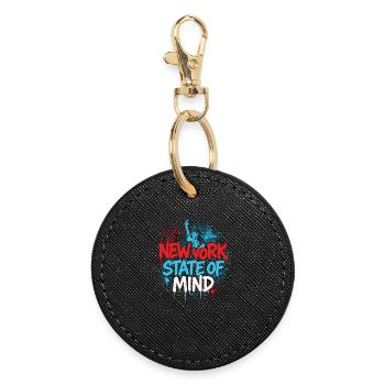 New York State of Mind – Graffiti Street Art Look - Round Keyring - black - Front
