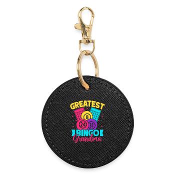 Jeu de bingo Greatest Grandma Bingo - Porte-clés rond - noir - Devant