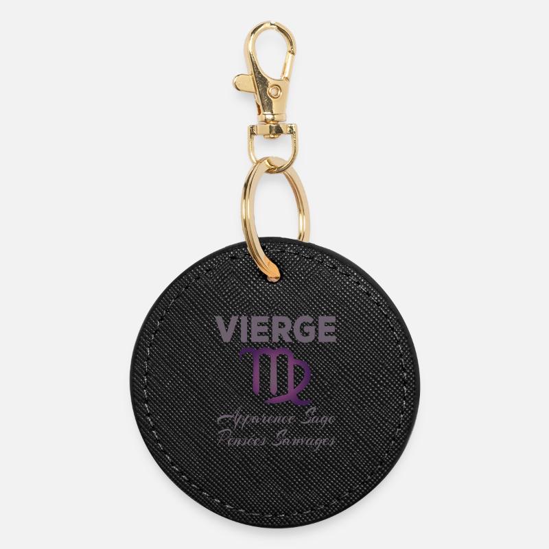 Vierge - Porte-clés rond - noir