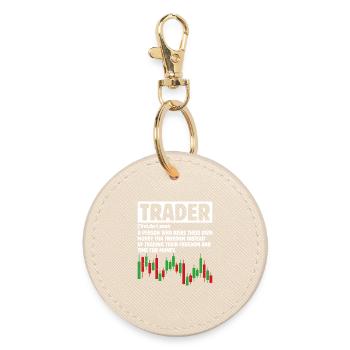 Stock Exchange Trading Crypto Stock Market Trader - Round Keyring - oyster - Front