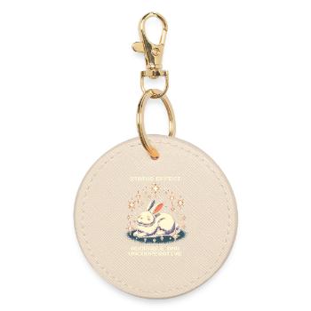 Adorable & Uncooperative | Bunny Mood - Round Keyring - oyster - Front