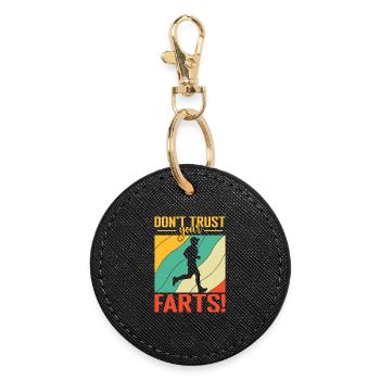 Course Ne faites pas confiance à vos marathoniens de pets - Porte-clés rond - noir - Devant