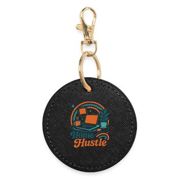 Home Hustle Everyday life on the laptop - Round Keyring - black - Front
