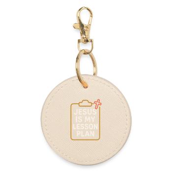 Christian Teacher, Faith-Based - Round Keyring - oyster - Front