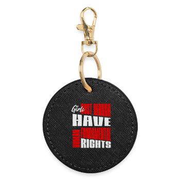 Women's Rights Fundamental Rights Layout - Round Keyring - black - Front
