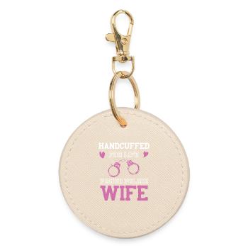 Handcuffs Dear Policewoman - Round Keyring - oyster - Front