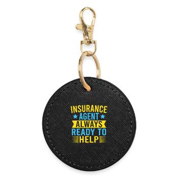 Insurance Agent Ready To Help Funny Insurance - Runder Schlüsselanhänger - Schwarz - Vorne