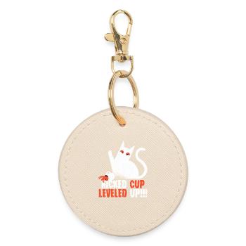Coffee withdrawal decaffeinated ex-coffee drinker - Round Keyring - oyster - Front