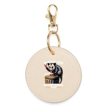 Funny Opossum - Runder Schlüsselanhänger - Auster - Vorne