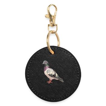 Pigeons Pigeon - Porte-clés rond - noir - Devant