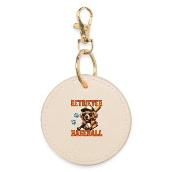 Équipe de baseball Golden Retriever - Porte-clés rond - huître - Devant