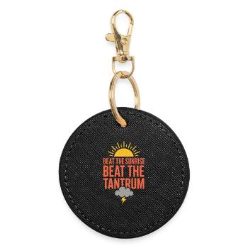 Running Mom, Dad, Jogging Parents - Round Keyring - black - Front