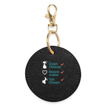 Adoption Day Pet Rescue Shelter - Round Keyring - black - Front