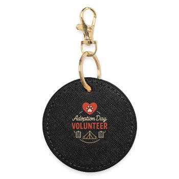 Adoption Day Pet Rescue Shelter - Round Keyring - black - Front