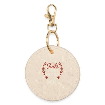 Adoption Day Pet Rescue Shelter - Round Keyring - oyster - Front