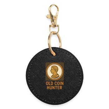 Détection de métaux Old Coin Hunter Treasure Hunt - Porte-clés rond - noir - Devant